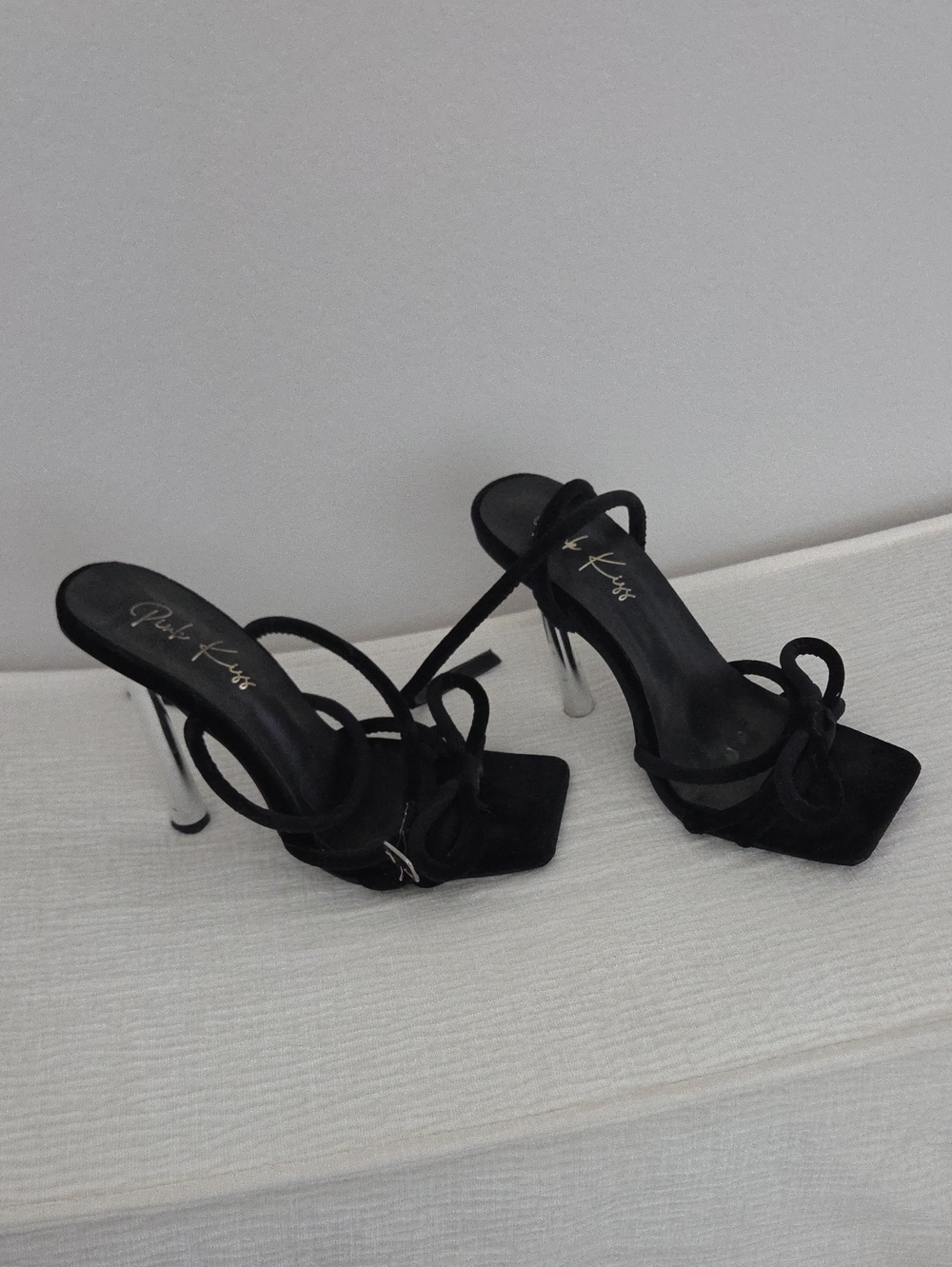 Velvet Bow Strappy Stiletto Heels